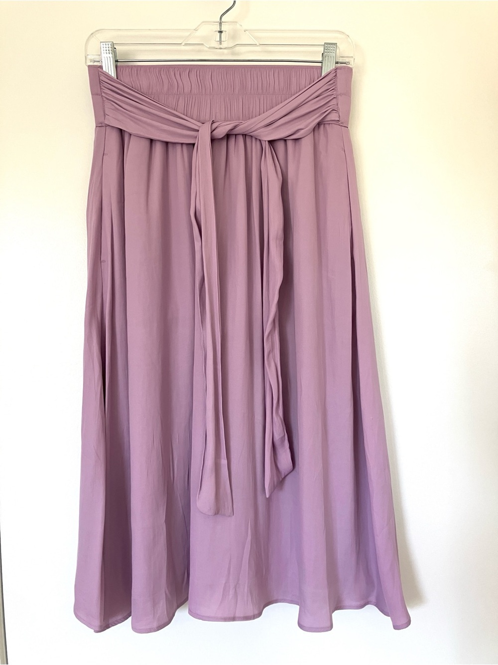 LOFT Lilac Tie-Waist Midi Skirt